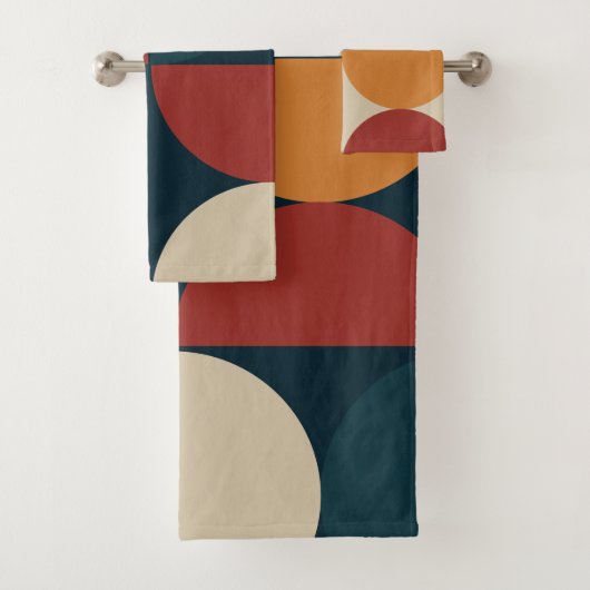 Mid-Century Modern Copper Firefly Bad Handdoek (Insitu)