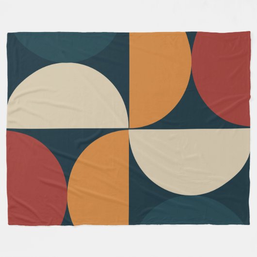 Mid-Century Modern Copper Firefly Fleece Deken (Voorkant (Horizontaal))