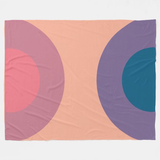 Mid-Century Modern Coral Zee Fleece Deken (Voorkant (Horizontaal))