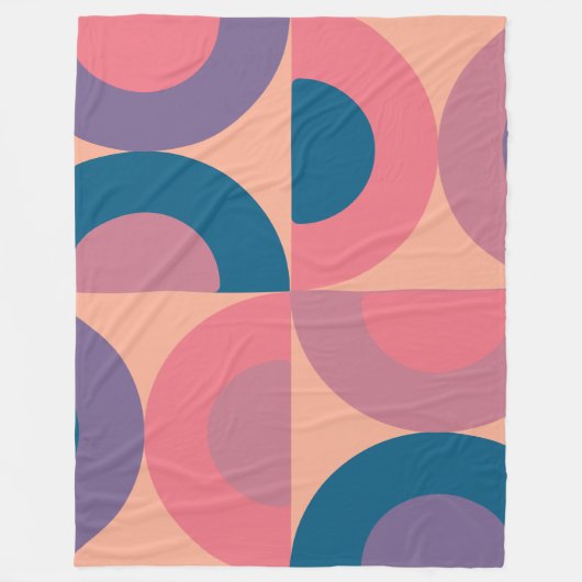 Mid-Century Modern Coral Zee Fleece Deken (Voorkant)