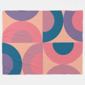 Mid-Century Modern Coral Zee Fleece Deken (Voorkant (Horizontaal))