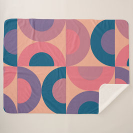 Mid-Century Modern Coral Zee Sherpa Deken