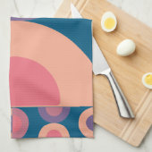 Mid-Century Modern Coral Zee Theedoek (Quarter Fold)