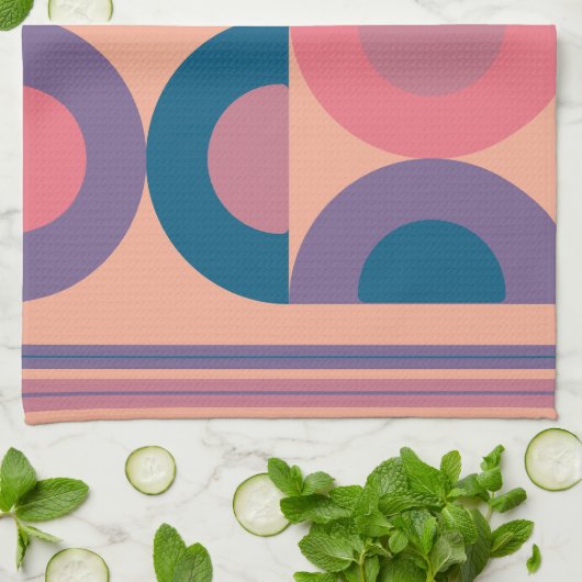 Mid-Century Modern Coral Zee Theedoek (Gevouwen)