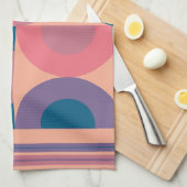 Mid-Century Modern Coral Zee Theedoek (Quarter Fold)