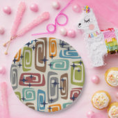 Mid Century Modern Cosmic Galaxies Papieren Bordje (Feest)