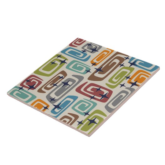 Mid Century Modern Cosmic Galaxies Tegeltje (Zijkant)