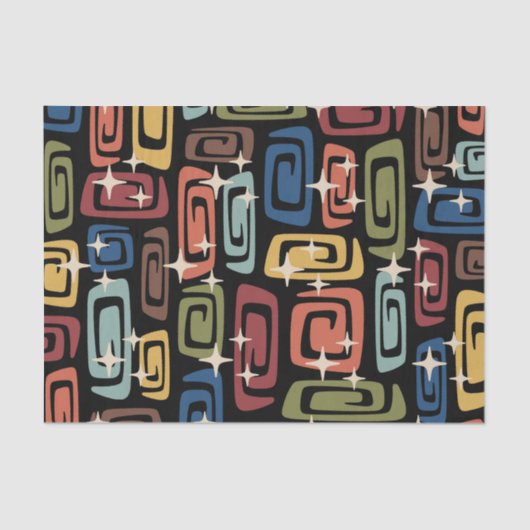 Mid Century Modern Cosmic Galaxies Tissuepapier (Voorkant)