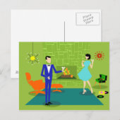 Mid Century Modern Couple Briefkaart (Voorkant / Achterkant)