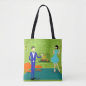 Mid Century Modern Couple Canvas tas (Voorkant)