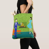 Mid Century Modern Couple Canvas tas (Dichtbij)