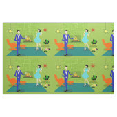Mid Century Modern Couple Fabric Stof (Fat Quarter)