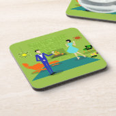 Mid Century Modern Couple Hard Plastic Onderzetter (Linkerzijde)