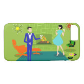 Mid Century Modern Couple iPhone 7 Hoesje (Achterkant (Horizontaal))