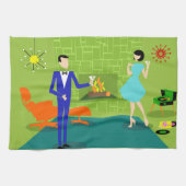 Mid Century Modern Couple Kitchen Towelen Theedoek (Horizontaal)