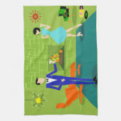 Mid Century Modern Couple Kitchen Towelen Theedoek (Verticaal)