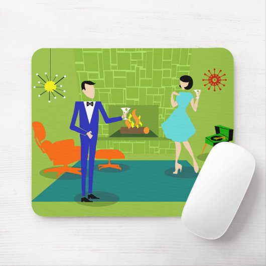 Mid Century Modern Couple Mousepad Muismat (Met muis)