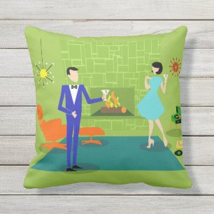 Mid Century Modern Couple Outdoor Pillow Buitenkussen