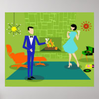 Mid Century Modern Couple Poster