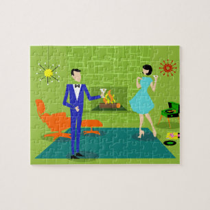 Mid Century Modern Couple Puzzle Legpuzzel