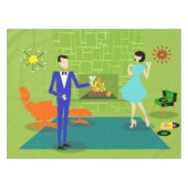 Mid Century Modern Couple Tablecloth Tafelkleed (Voorkant (Horizontaal))