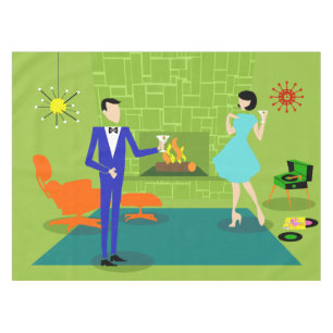 Mid Century Modern Couple Tablecloth Tafelkleed