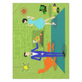 Mid Century Modern Couple Tablecloth Tafelkleed (Voorkant)