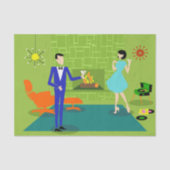 Mid Century Modern Couple Tissue Paper Tissuepapier (Voorkant)