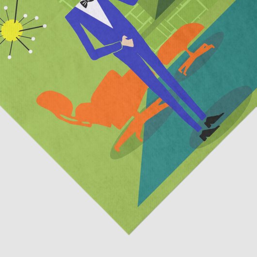 Mid Century Modern Couple Tissue Paper Tissuepapier (Detail)