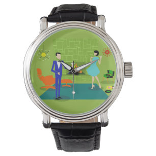 Mid Century Modern Couple Watch Horloge