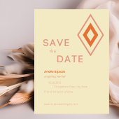 Mid Century Modern Cream, Blush & Burnt Oranje Save The Date