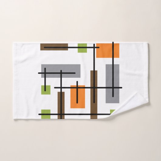 Mid Century Modern Cubicle Art Handdoek (Handdoek)