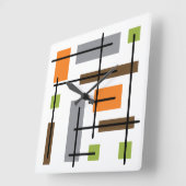 Mid Century Modern Cubicle Art Vierkante Klok (Hoek)
