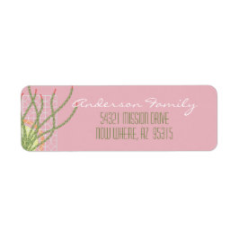 Mid Century Modern Desert Cactus Etiket