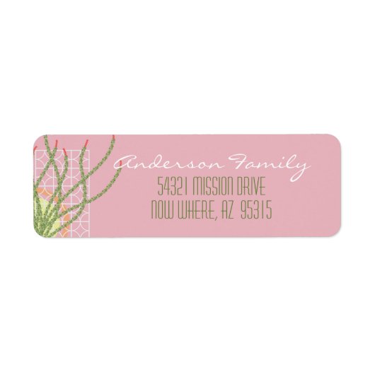 Mid Century Modern Desert Cactus Etiket (Voorkant)
