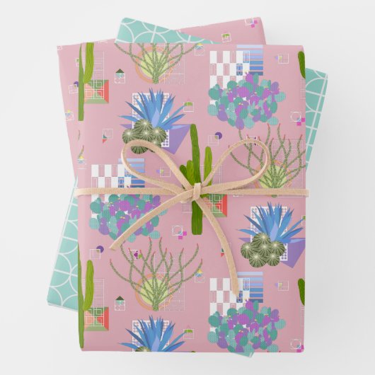 Mid Century Modern Desert Inpakpapier Vel (In situ)