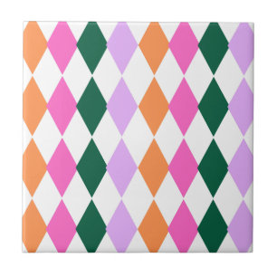Mid Century Modern Diamant Patroon Kleurrijke Retr Tegeltje