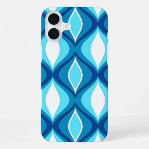 Mid-Century Modern Diamanten, Denim Blues iPhone 16 Plus Hoesje