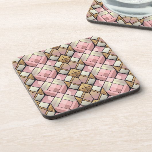 Mid Century Modern Diamond Pattern Onderzetter Set (Linkerzijde)