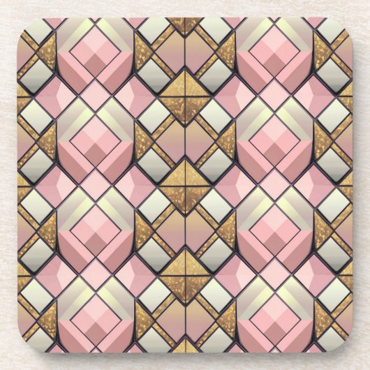 Mid Century Modern Diamond Pattern Onderzetter Set (Voorkant)