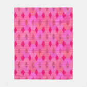 Mid-Century Modern Diamond Print, Fuchsia Pink Fleece Deken (Voorkant)