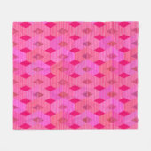Mid-Century Modern Diamond Print, Fuchsia Pink Fleece Deken (Voorkant (Horizontaal))