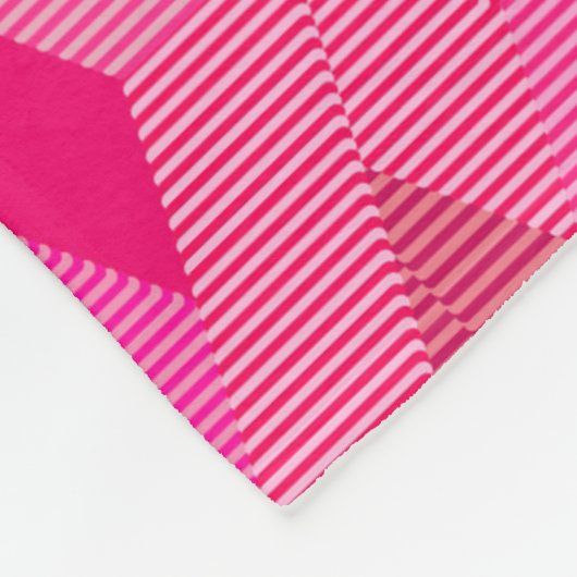 Mid-Century Modern Diamond Print, Fuchsia Pink Fleece Deken (Hoek)
