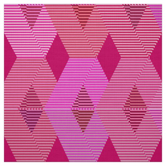 Mid-Century Modern Diamond Print, Fuchsia Pink Stof (Swatch)