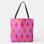 Mid-Century Modern Diamond Print, Fuchsia Pink Tote Bag (Voorkant)