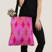 Mid-Century Modern Diamond Print, Fuchsia Pink Tote Bag (Dichtbij)