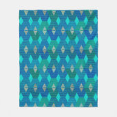 Mid-Century Modern Diamond Print, Turquoise Fleece Deken (Voorkant)