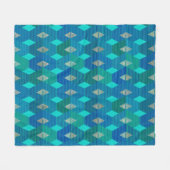 Mid-Century Modern Diamond Print, Turquoise Fleece Deken (Voorkant (Horizontaal))