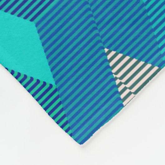 Mid-Century Modern Diamond Print, Turquoise Fleece Deken (Hoek)