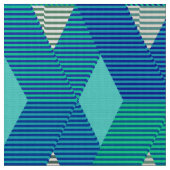 Mid-Century Modern Diamond Print, Turquoise Stof (Close Up)